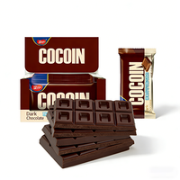 Barres de chocolat noir halal en gros, substitut de beurre de cacao, 45g, emballage individuel, en-cas sucrés au chocolat solide