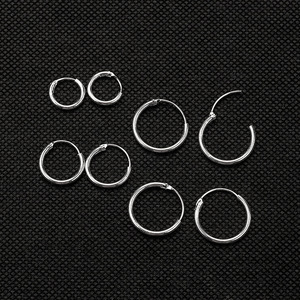 Petites boucles d'oreilles créoles argentées couleur or punk <span class=keywords><strong>pour</strong></span> femmes et hommes, boucles d'oreilles gothiques, bijoux hip hop, piercing de <span class=keywords><strong>cartilage</strong></span> - Product Image 3