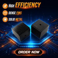 Radiateur de refroidissement en aluminium extrudé anodisé usiné CNC, profil carré, pour composants électroniques de puissance