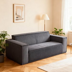 Memory Foam 3-Seater Convertible <b>Sofa</b> Set No Installation & Easy Transport Deep Seat Modern <b>Sofa</b> with Corduroy Fabric - Product Image 3