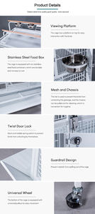 Lekwin — <span class=keywords><strong>Cage</strong></span> pour les perruches, grande taille en acier inoxydable, <span class=keywords><strong>Cage</strong></span> pour élevage des oiseaux, avec roulettes - Product Image 6