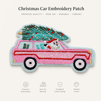 Patch brodé personnalisé pour voiture, en tissu sergé, broderie machine, à coudre, avec attaches auto-agrippantes, pour chapeaux, vêtements et sacs