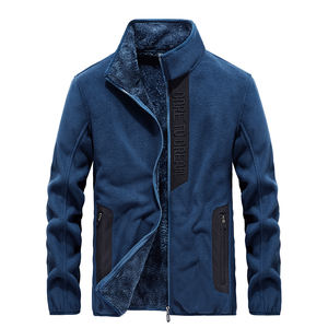 Hommes hiver épais survêtement chaud pardessus doublure en velours randonnée escalade Patchwork extérieur polaire veste pour hommes - Product Image 4