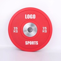 Set plat Bumper kompetisi CPU 5-25kg Logo kustom peralatan Gym nilai terbaik pelat berat dengan penutup CPU baja