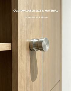 Poignée de porte d'armoire en acier inoxydable 304, taille et matériau personnalisables, design rond, finition unie - Product Image 1