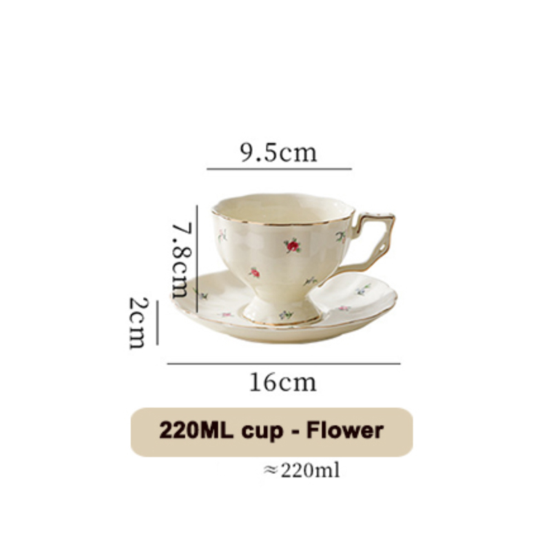 white 220ML cup - Flower