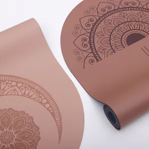 Eco Friendly Yoga Mat Natural Rubber Pu Curve Arch Oval Shape Yoga Mat Popular Sales Printed Yoga Mats