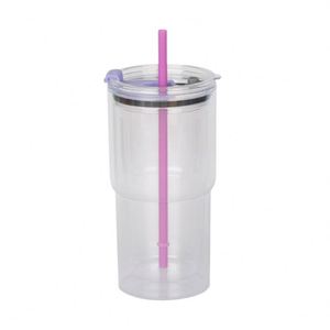 Vaso de Plástico de 20 oz con Doble Pared y Sello Antiderrames, con Pajita, para Bebidas en Cine y Salas de Cine - Product Image 1