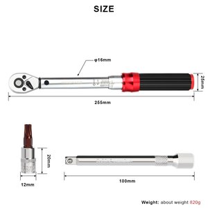 <span class=keywords><strong>Clé</strong></span> <span class=keywords><strong>dynamométrique</strong></span> préréglée RIDERACE pour vélo, ensemble de 15 pièces, 1/4 ", 2-24 Nm, acier allié CR-V, <span class=keywords><strong>clé</strong></span> Allen bidirectionnelle pour VTT et vélo de route - Product Image 6