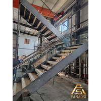 Plaques d'escalier double face en acier inoxydable brossé, pour installation de marches flottantes, supports cachés pour escaliers