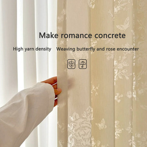 Súper suave mariposa francesa Iris hilo Jacquard cortina gasa aislamiento térmico velo transparente <span class=keywords><strong>cortinas</strong></span> de sala de estar dormitorio - Product Image 5