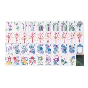 Fichas de Mahjong Americanas de Melamina Acrílica de Tres Capas con Diseño de Esmeralda de Lujo, 160 Piezas <span class=keywords><strong>MU</strong></span> PAI, Plegables, Portátiles y Ecológicas - Product Image 2