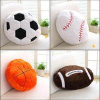 Coussin en peluche en forme de ballon de football, rembourré en polyester et coton PP, taille 31-50 cm, pour cadeau créatif, coussin ou poupée