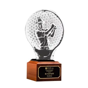 Nhà Máy Thiết Kế Mới Chất Lượng Cao Đúc Pha Lê Thủy Tinh Trophy Golf Thể Thao Trophy Giải Thưởng Cho Phụ Nữ
