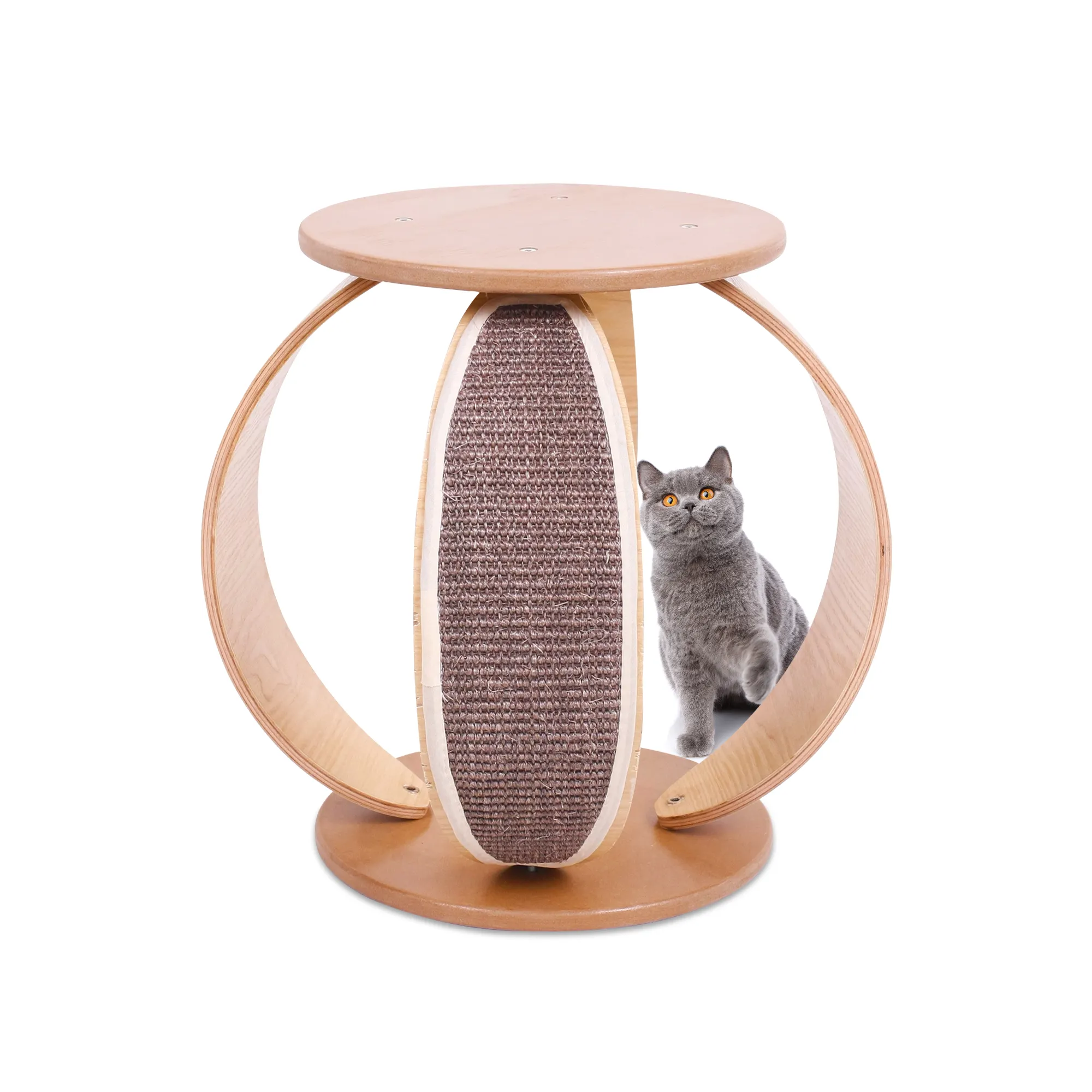 Indoor Funny Cat Tree Basket Play House Wooden Cat Tower Natural Paradise Cat Furniture