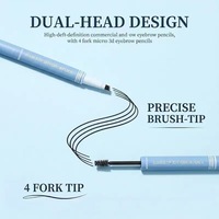 Crayon à sourcils à pointe fine avec effet brume extrêmement fin et doux, anti-bavures, longue tenue, pour sourcils sauvages