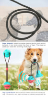 Jouet à mâcher pour chien avec base à ventouse puissante, corde élastique et balle à picots pour le nettoyage des dents, idéal pour le jeu autonome et le tirage à la main