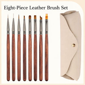 Lot de 8 pinceaux à ongles personnalisés avec manche en bois, pointe ovale en nylon pour détails fins, pour salon de manucure et peinture - Product Image 5