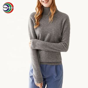 Automne hiver femmes pur cachemire pull col haut prêt à l'emploi tricoté bas chemise derniers modèles de Style ample haute couture - Product Image 1