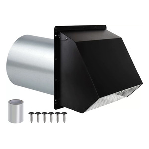 Wall-Mounted Exhaust Hood Black Galvanized Steel Axial Fan Ventilation Duct Vent Outdoor Kitchen Use - Product Image 1