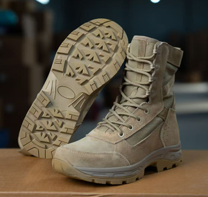 Botas de entrenamiento para hombre DFB0424 Stock 4 estaciones, anti-puñaladas, de cuero vacuno y gamuza. - Product Image 5