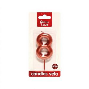 Party Love No. 8 bougies en terre cuite de 6 cm pour la décoration de gâteaux, fabriquées en Chine - Product Image 1