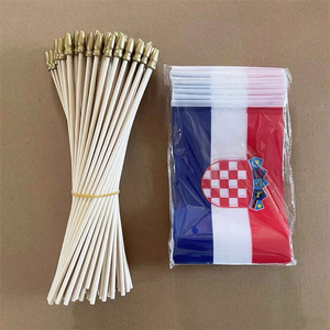 Drapeaux croates de bâton croate de poche 12x18 imprimé 150D Polyester bâton en bois massif drapeau de pays - Product Image 6