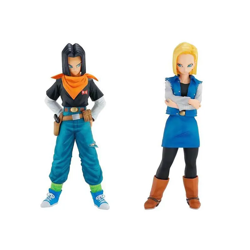 24cm anime DBZ Android 17 Android 18 action figure PVC Collectible Statue Model Toys Gifts