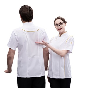 Veste de chef <span class=keywords><strong>professionnelle</strong></span> en polyester et coton, personnalisable, pour cuisines d'hôtels, boulangeries et restaurants – Meilleure vente - Product Image 2