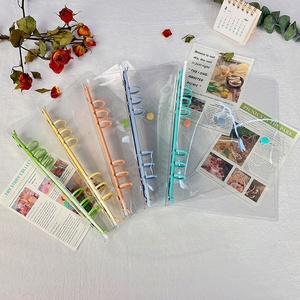 Trong Suốt Đầy Màu Sắc Bền Snap Nút PVC A5 6 Lỗ Chất Kết Dính PVC O Hình Kim Loại Vòng <span class=keywords><strong>Clip</strong></span> Máy Tính Xách Tay - Product Image 6