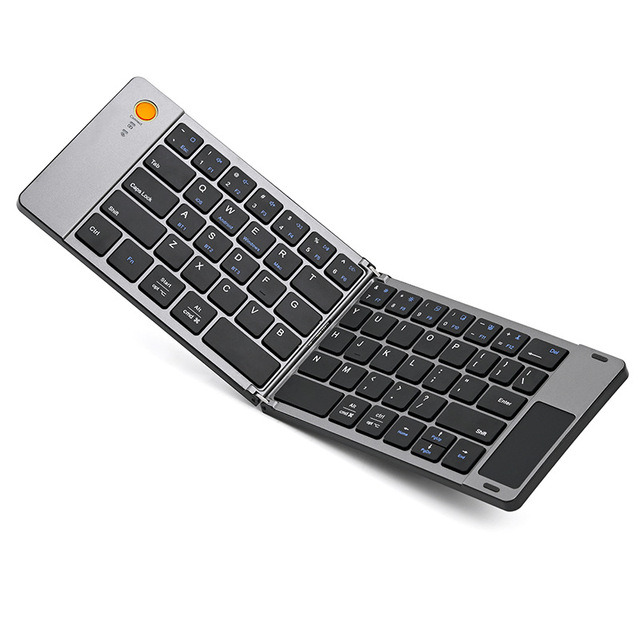 Wireless Rechargeable Folding Mini Touchpad BT Ultra-Thin Portable Multi-Device Keyboard for Phone Tablet Laptop Android Windows