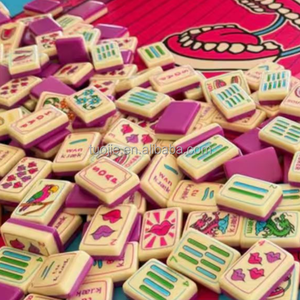 Customized Luxury Pink Lip Shaped 2-Layer Acrylic Sunday American <b>Mahjong</b> Tiles Full <b>Set</b> 160 Pcs Low MOQ 1 <b>Set</b> - Product Image 2