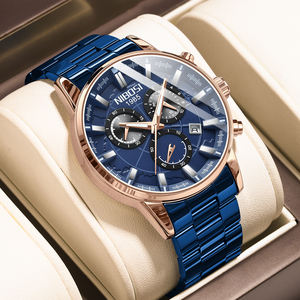 NIBOSI 2590, reloj de diseño multifuncional para Hombre, reloj de cuarzo creativo con manos luminosas, reloj de pulsera de acero inoxidable para Hombre - Product Image 6