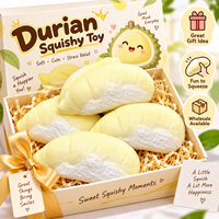 Jouet anti-stress réaliste et mignon en forme de cube de durian Phénix doré, ultra doux, en TPR à récupération lente