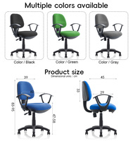 Chaise de bureau moderne en tissu maillé, dossier mi-haut, hauteur réglable, pivotante à 360 degrés, accoudoirs fixes, vérin à gaz classe 3