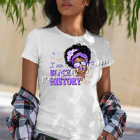Sıcak satış demir Afro kız Transfer baskı ben siyah tarih ısı basın DTF Film transferi için T-shirt