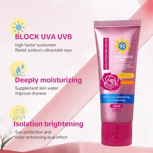 Protector Solar Multiusos GMH Rose SUNSCREEN, Crema BB Aislante, Hidratante, Control de Grasa, Corrector, Glicerina 60g - Product Image 4