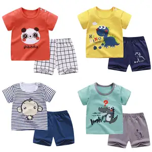 Оптовая продажа, летняя футболка для детей; Детская одежда; Одежда для малышей с длинными рукавами и футболка, комплект одежды для мальчиков, весенний хлопковый комплект одежды количество пользовательских время выполнения костюм