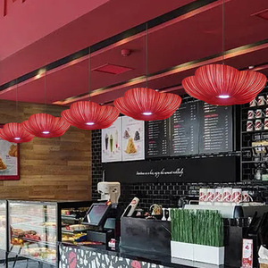 New Creative Pendant <b>Light</b> <b>Red</b> Flower Shape <b>LED</b> Chandelier For Restaurant Bar Hotel Decor - Product Image 3