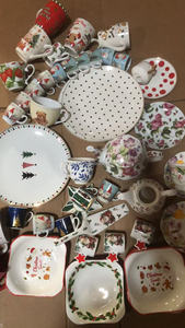 JIUWANG - Lotes <span class=keywords><strong>de</strong></span> Platos Navideños <span class=keywords><strong>de</strong></span> Porcelana Pintados a Mano, con Diseño Floral Mixto, Económicos - Product Image 2