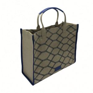 Sac fourre-tout en toile Lilalila, élégant et robuste, avec poignées et fond résistants, tendance et sans cruauté, noir et bleu - Product Image 1