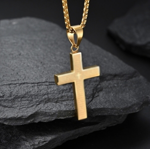 Collar <span class=keywords><strong>de</strong></span> Cruz simple <span class=keywords><strong>de</strong></span> acero <span class=keywords><strong>de</strong></span> titanio <span class=keywords><strong>para</strong></span> hombres y mujeres <span class=keywords><strong>para</strong></span> usar con cadena <span class=keywords><strong>de</strong></span> suéter colgante <span class=keywords><strong>de</strong></span> <span class=keywords><strong>oro</strong></span> <span class=keywords><strong>de</strong></span> <span class=keywords><strong>18</strong></span> quilates Chapado en clavícula - Product Image 2
