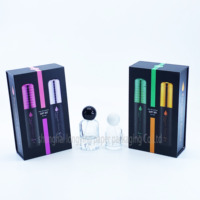 Flacons de parfum cylindriques en verre personnalisés de 30 ml et 50 ml avec des matériaux recyclés, un revêtement en éponge, des boîtes en carton et des étiquettes adhésives