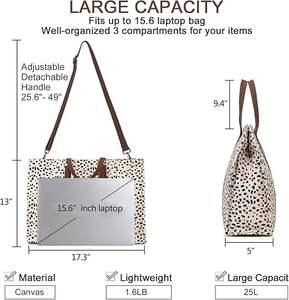 Bolso de mano <span class=keywords><strong>para</strong></span> ordenador portátil <span class=keywords><strong>para</strong></span> mujer, bolsos de hombro de lona de 15,6 pulgadas, bolso de mensajero <span class=keywords><strong>para</strong></span> ordenador, bolso de profesor, maletín de oficina - Product Image 3