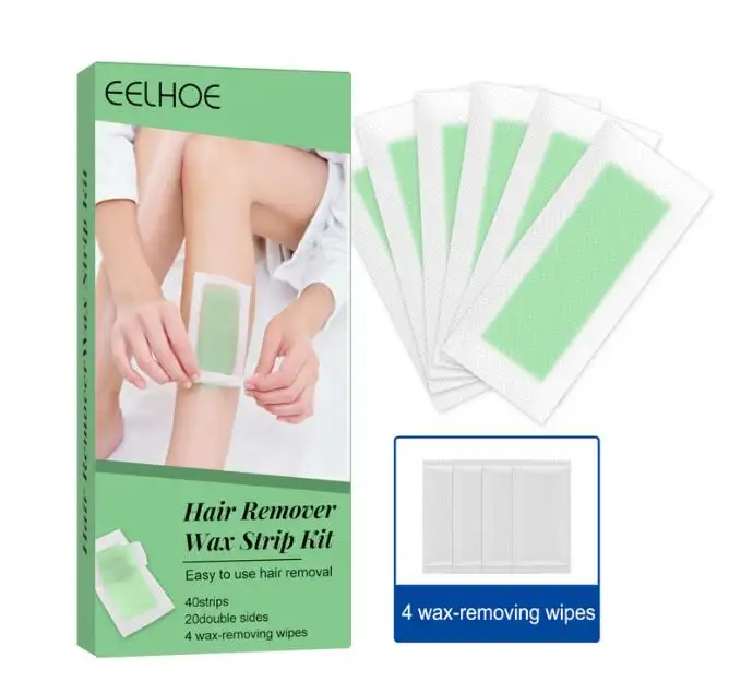 Eelhoe Professional Hair Removal Wax Strips For Summer Depilation Double Sided Cold Wax Paper For Leg Body Face Useful