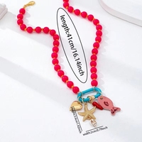 Collar de Verano con Colgante de Resina Hecho a Mano, con Cuentas en Forma de Pez, Estrella de Mar y Corazón, Estilo Moderno