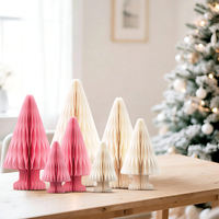 Décoration de table en papier nid d'abeille 3D personnalisée, réutilisable et pliable, écologique, pour Pâques, Noël, arbre de Noël, fêtes et maison