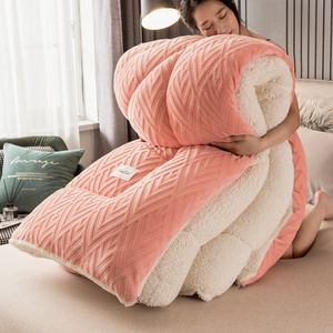 Thiết Kế Mới Siêu Ấm Áp Cừu Len Chăn Mùa Đông Dày Hai Mặt Nhung Mềm Vua Nữ Hoàng Kích Thước Đầy Đủ Comforter - Product Image 2