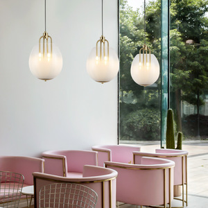 Lámpara Colgante Moderna Minimalista de Estilo Nórdico, Nueva Lámpara de Vidrio Blanco Lechoso de Lujo para Dormitorio, Sala de Estar, Comedor, Bar - Product Image 4