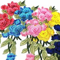 En Stock soluble dans l'eau collier fleur 3D multicouche couleur tridimensionnelle Rose broderie Style ethnique broderie décalcomanie